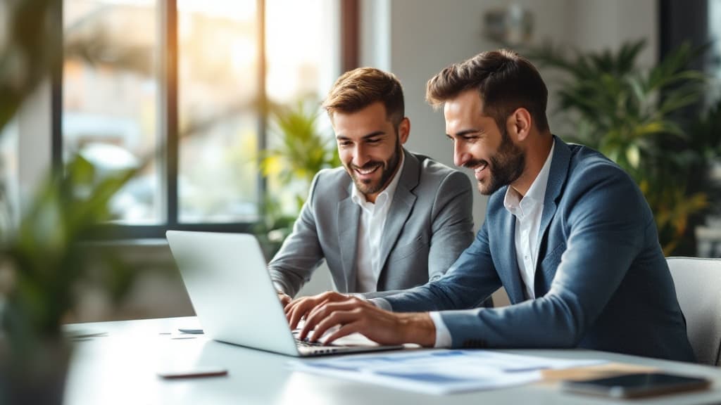 Consulente e imprenditore analizzano un progetto di digitalizzazione